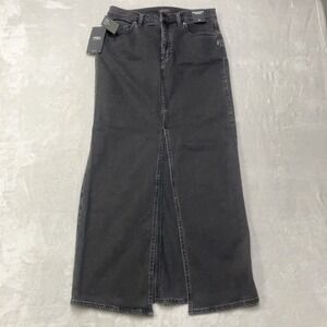 NWT Silver Jeans Black Denim‎ Maxi Skirt High Rise Fit 30" Waist Hippie Western